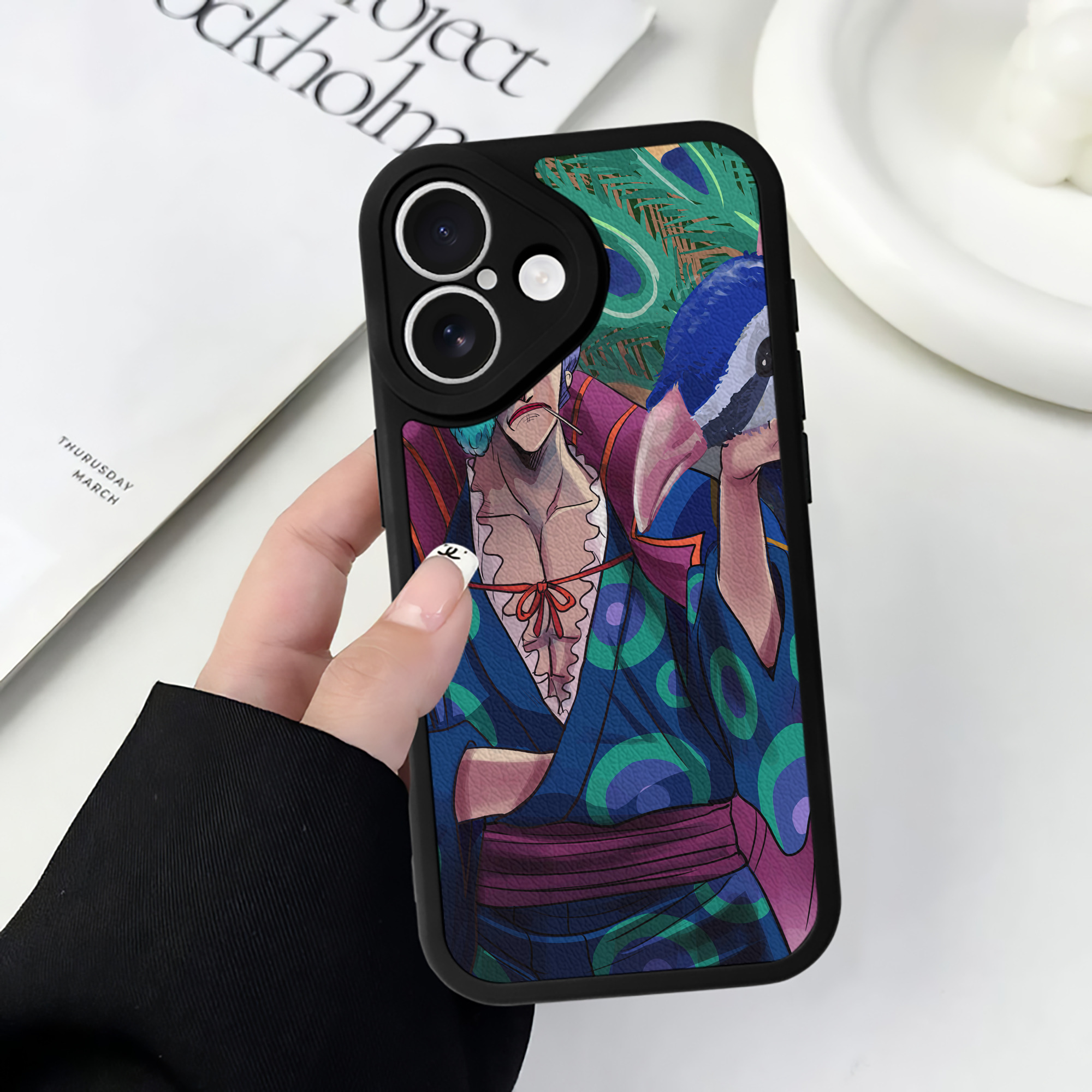 （画像用） ワンピース ONE PIECE 【iPhone 16シリーズ対応】シリコンスマホケース（レザー調） 材質：シリコン